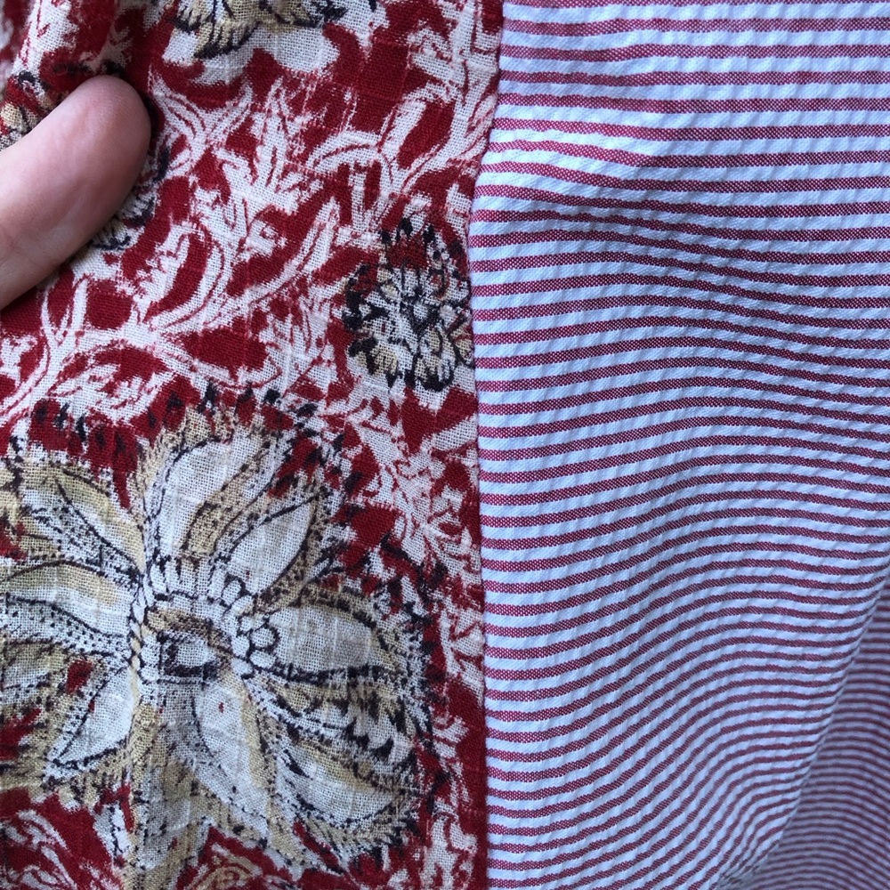 Patchwork Multiprint Midi Dress Material Clothing… - image 7